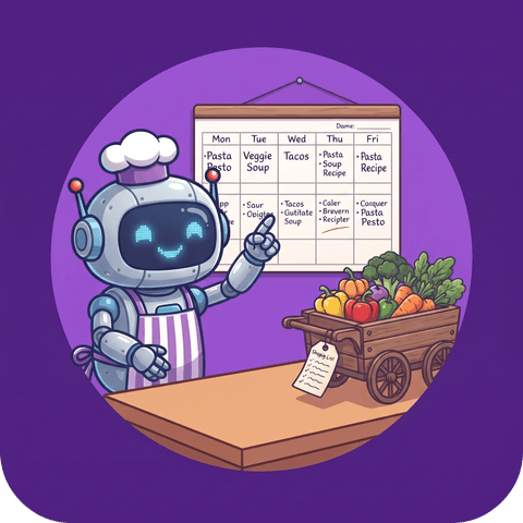 PeluChef armando el menú semanal y la lista de compras